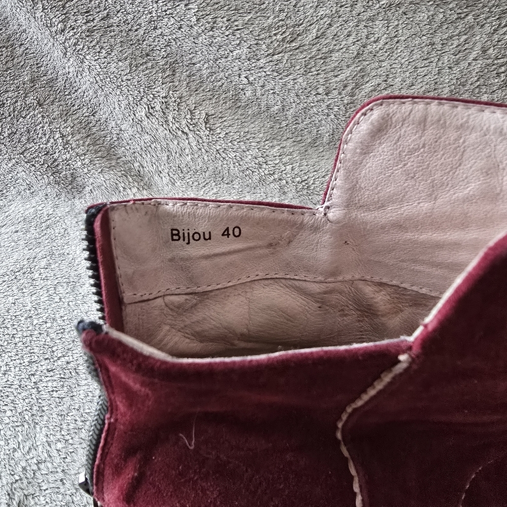 Shoe The Bear Bijou burgundy suede ankle boots size 8 - Picture 13 of 14